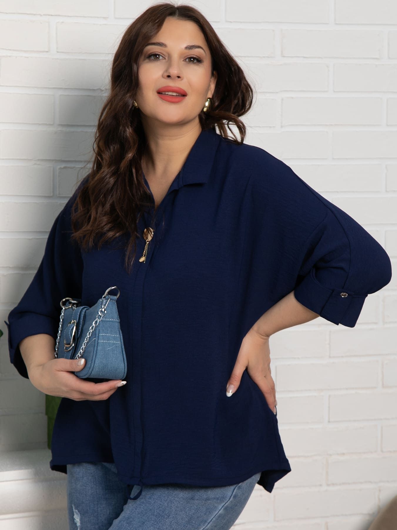 Блуза Серенада (синий) Б15552-24М