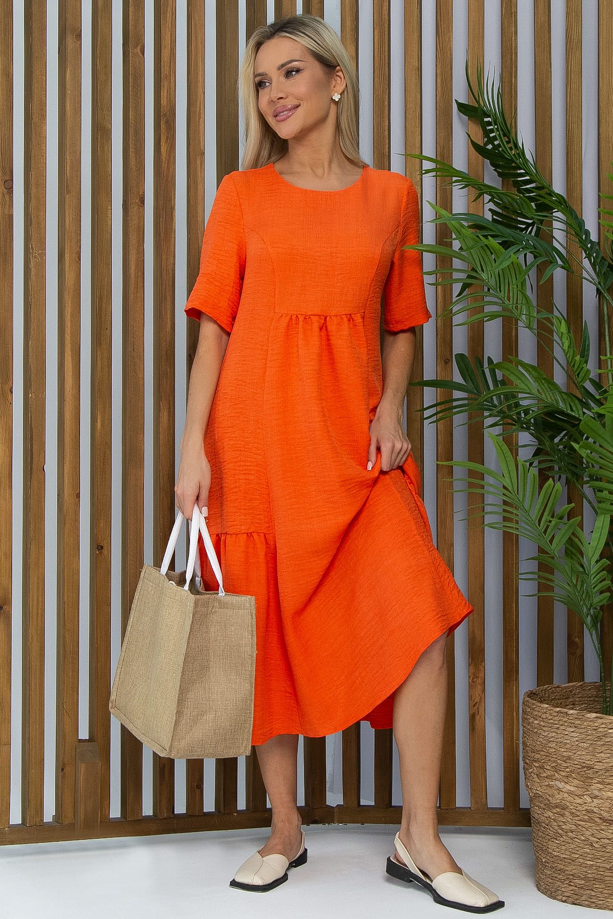 Платье Воздушный поцелуй (оранжевое) П13490-18М