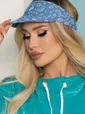 Козырек хлопковый (пейсли, голубой) КЗ52