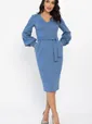 Платье с поясом Безупречный силуэт (синее) П14512-10М