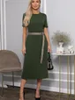 Платье трикотажное Парижанка (зеленое) П14415-10М
