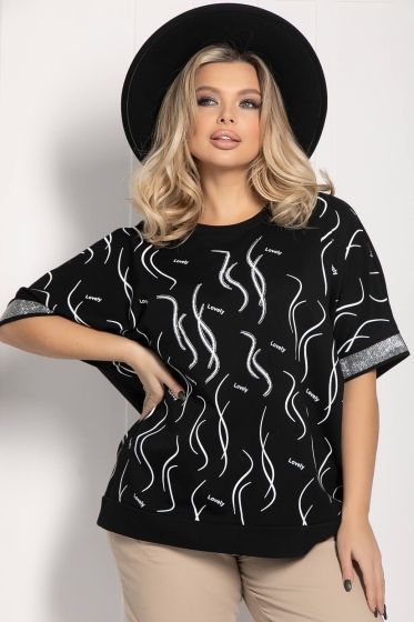 Блуза Симона НЬЮ (черная) Б12591-20