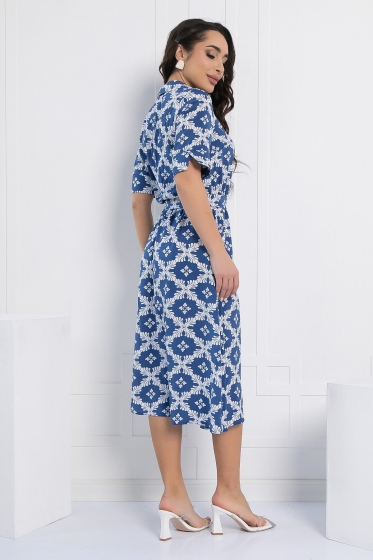 Платье Франческа НЬЮ (бело-голубое) П13000-18М