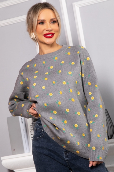 Свитер оверсайз Анита (серый) Б14759-1М