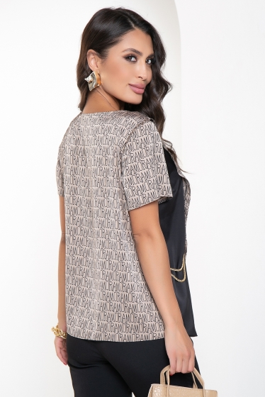 Блуза "История любви" (песочный принт) Б2510