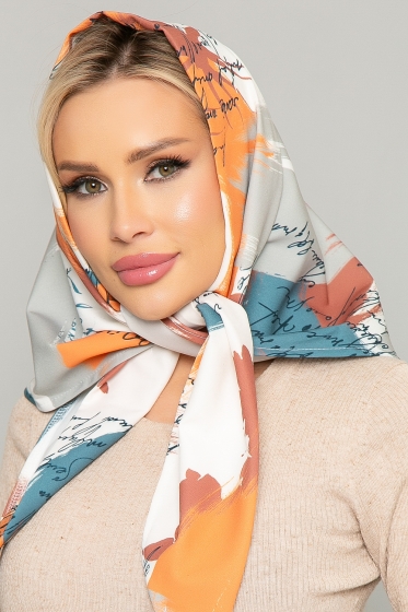 Косынка с подворотом (акварель оранж) КП02