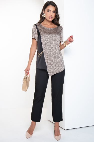 Блуза "История любви" (песочный принт) Б2510