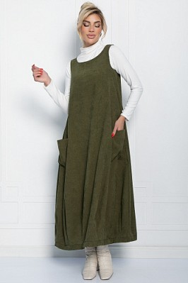 Сарафан В стиле бохо (хаки) П10627 Сарафан В стиле бохо (хаки) П10627
