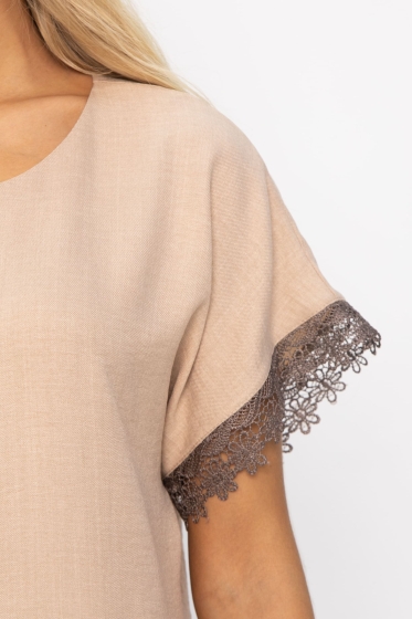 Платье Цветные кружева (бежевое) П13657-18М